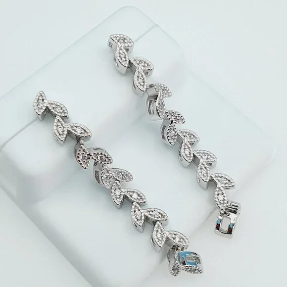 925 Sterling Silver Cubic Zirconia Earrings, UU1P6A6120